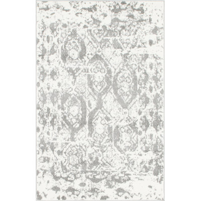 Tapis gris clair Walmoor Ikat