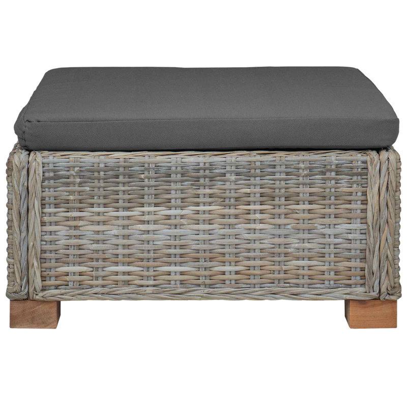 Outdoor Ottoman, Grey Cushion/Kubu Grey Frame