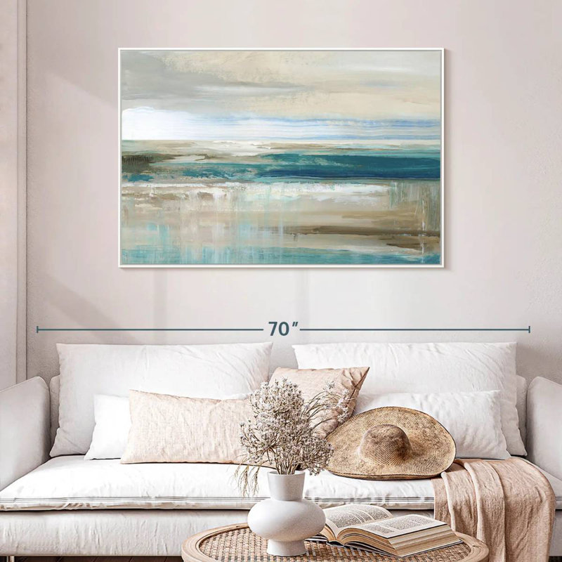 Mer de Kofi, Cadre flottant blanc, 46 po x 31 po
