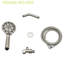 Douche à main en nickel brossé avec 7 fonctions - Tête de buse en gel de 4,7 po, tuyau en acier inoxydable de 59 po, support réglable pour une baignade de luxe en modes plaisir personnalisable-118034639