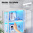 Corner Display Cabinet with Glass Doors, 65" Lighted Curio Display Case with 3 Color Lights for Collectibles, 4-Tier Bookcase with Human Body Sensor for Living Room-1429501517