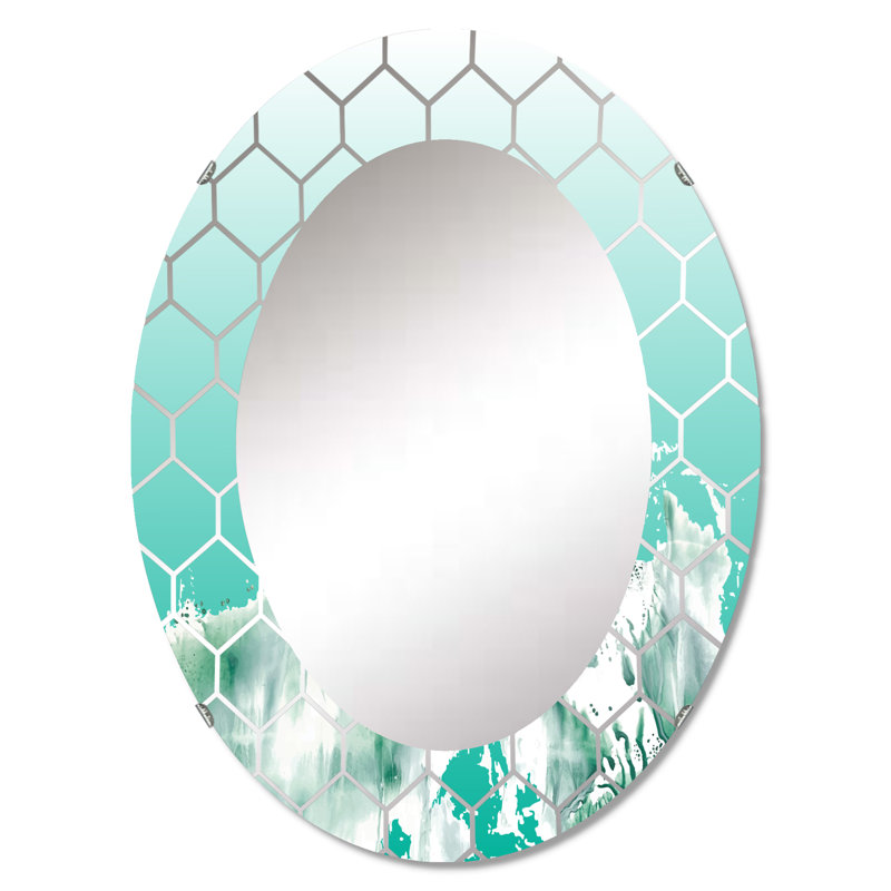 Auquamarine Landscape - Miroir mural traditionnel, 36 po x 24 po