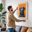 Dog in Warmth Modern - Wrapped Canvas-312351074-312351078