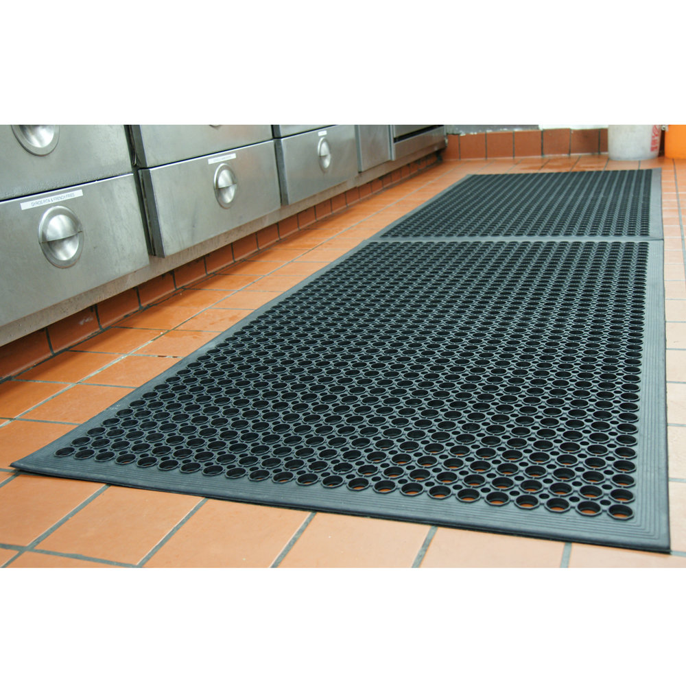 Dura-Chef Rubber-Cal, Inc. 36'' W x 36'' L Garage Flooring Tiles in Black (Set of 8) Rubber-Cal, Inc.