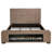 Senna Eastern King Upholstered Bed with Flame-Effect Footboard and Bluetooth Speaker, Brown-1356121239