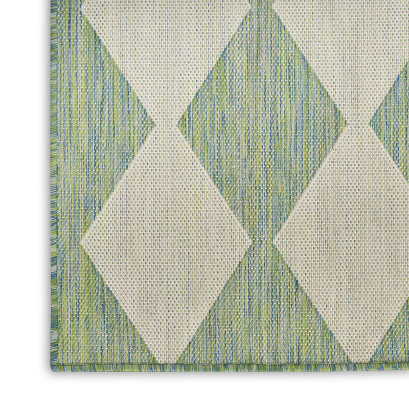 Positano Indoor / Outdoor Rug, Rectangle 5' x 7', Blue Green