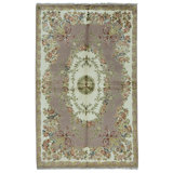 Hand Knotted Area Rug in Coral And Ivory