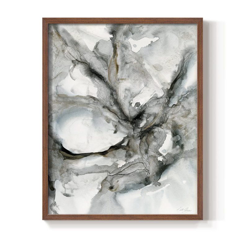 Marble Harmony Framed Print - Solid Wood, Brown, 10" H x 8" W