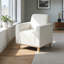 Chaise avec accoudoirs en tissu White Boucle