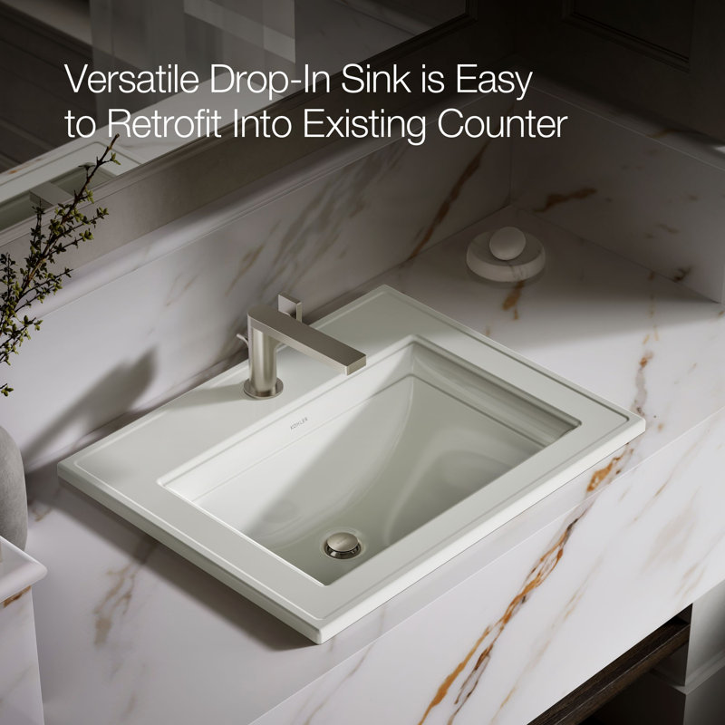 Memoirs® Stately Drop-in Bathroom Sink, Dune, Single Hole