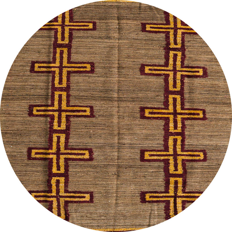 Abstract Indoor Rug, Round 7'