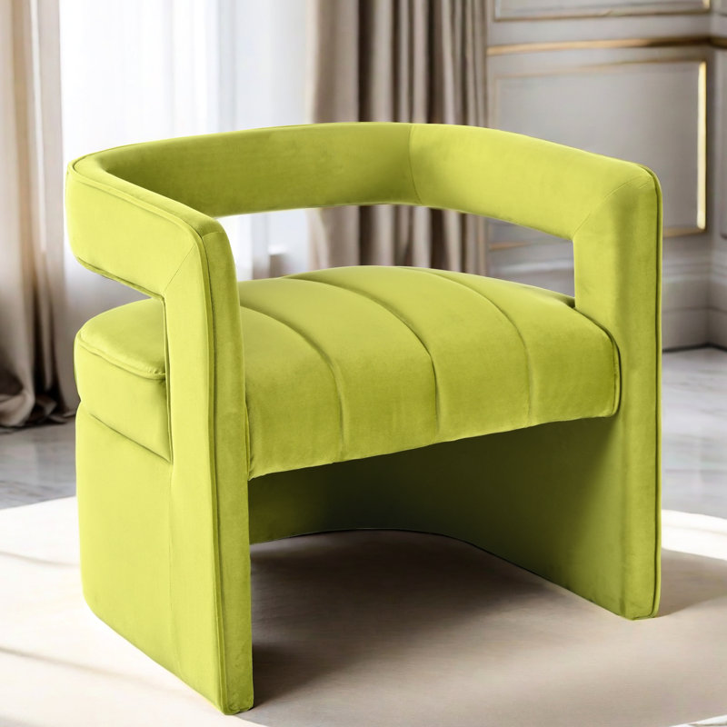 Chaise d'appoint moderne en velours, dossier et style, sans assemblage requis, Vert