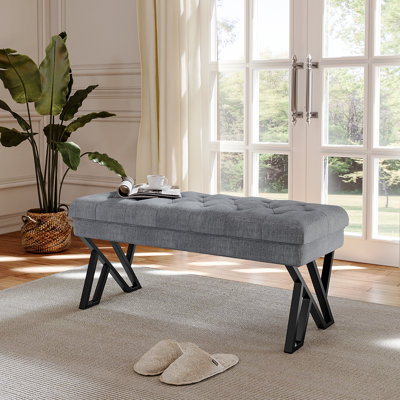 Maggielean Linen Upholstered Bench