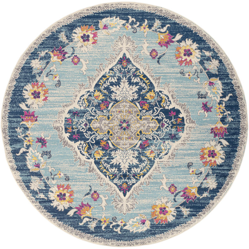 Tapis tissé à la machine Fleeman, Rond 7 pi 10 po