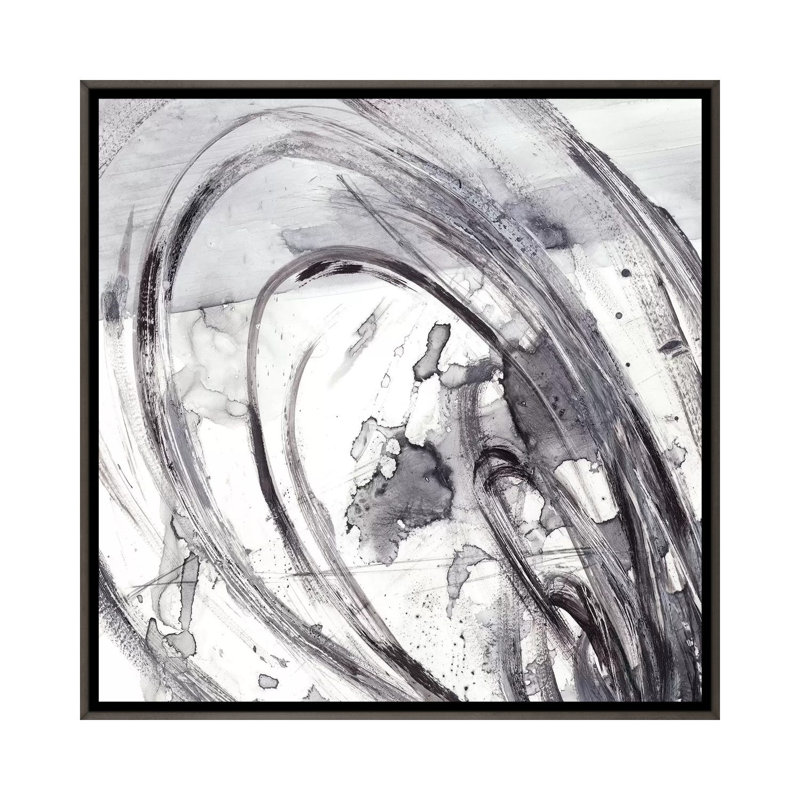 « Sonar II » par Ethan Harper, reproduction d’art, Toile encadrée de bois rustique foncé, H 26 po x l 26 po x P 1,5 po