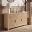 Buffet moderne cannelé 47 po, 2 tiroirs + tablettes réglables - Grand rangement pour salle à manger, salon-475800885