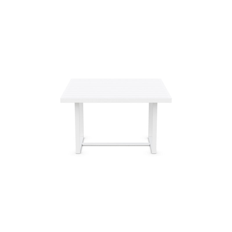 Pavia 48" Power Coated Aluminum Dining Table, Matte White