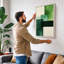 Soft Geometry in Green Minimalist - Wrapped Canvas-131763792-131763801
