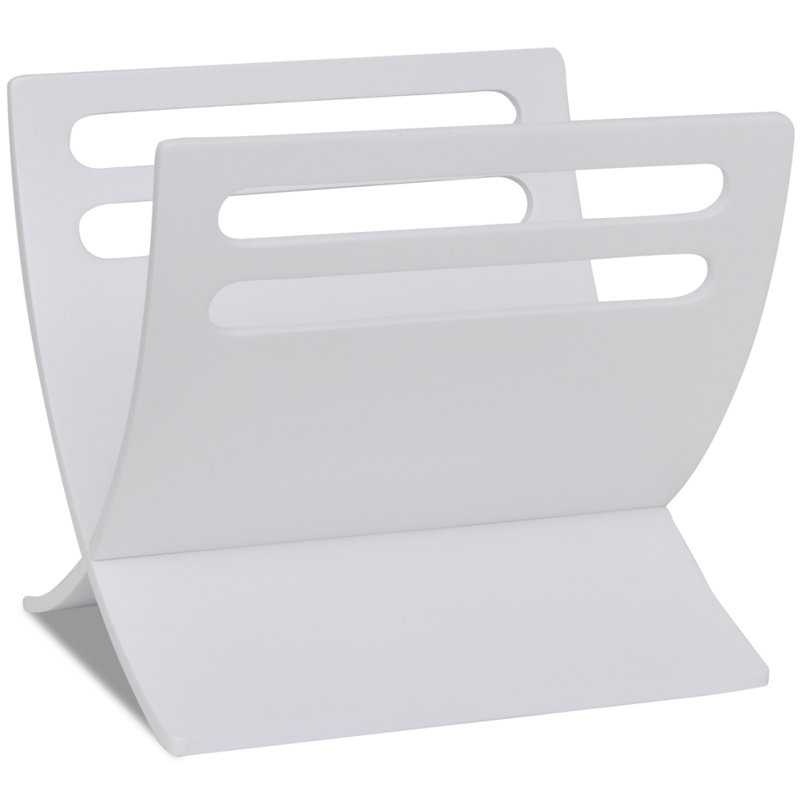 Wood Free Standing Magazine Rack, White