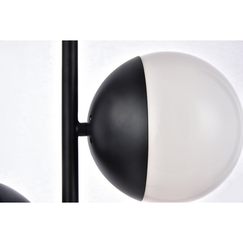 Lampe de table 23 po Yearby, Noir, Blanc givré