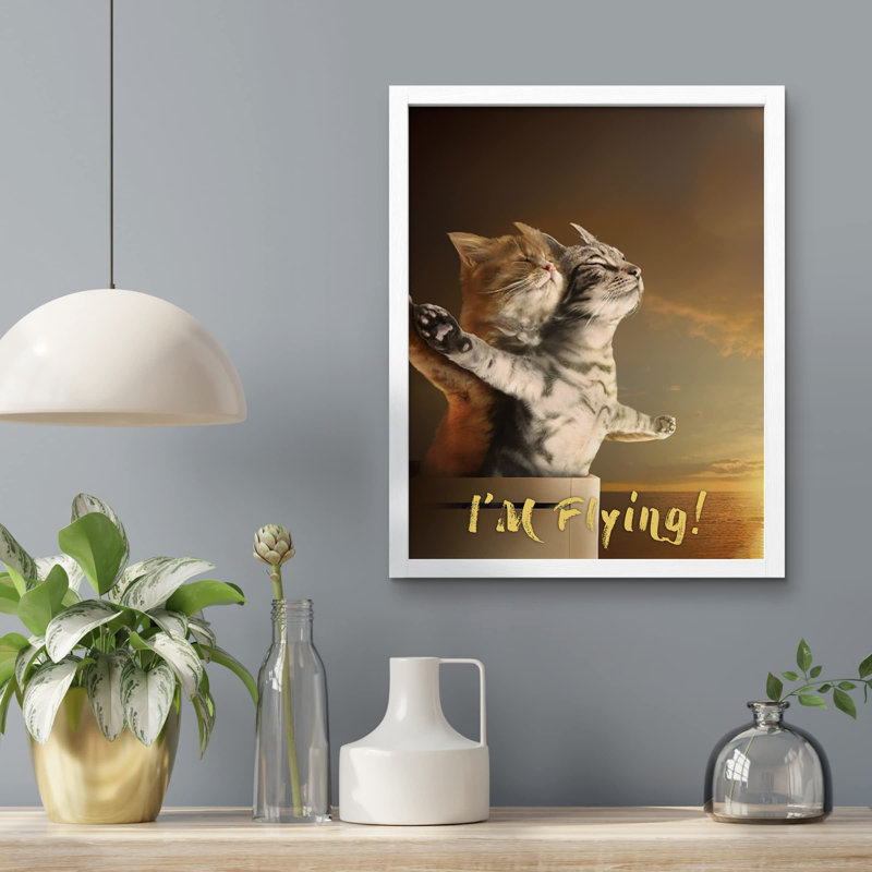 «Titanic Meow Spouf Cat» sur papier, Blanc, H 10 po x l 8 po