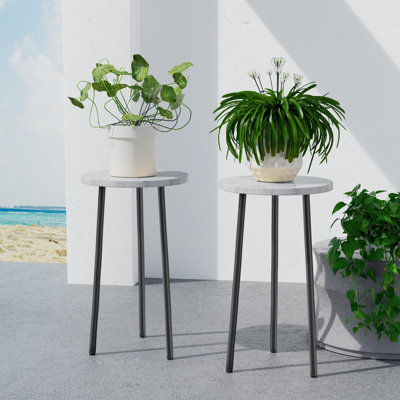 Petite table ronde pour plante d'intérieur en bois 20 pouces Mid Century Modern Decor