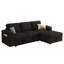 Canapé modulaire en forme de L avec lit escamotable, canapé-lit modulaire avec rangement, noir-1559635980