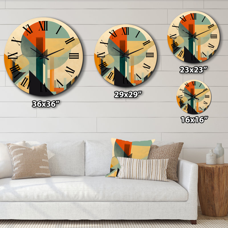 Horloge murale pleine lune symphonique Mid-Century II, Grand