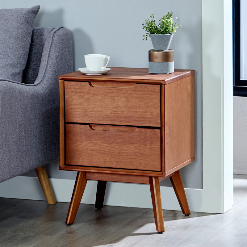 Ormond 2-Drawer Solid Wood Nightstand in Cherry