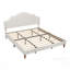 Structure de lit avec tête de lit réglable, rembourrage en tissu de lin, style simple et moderne, aucun sommier requis, assemblage facile-1105095095