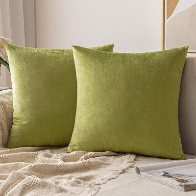 Housse de coussin en velours doux de couleur unie, polyvalente et élégante