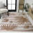 Conswello Classic Beach Stripe and Palm Leaf Pink/Cream Indoor/Outdoor Rug-209705645