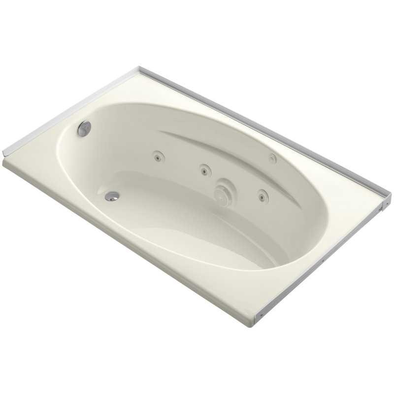 Baignoire tourbillon 60" x 36" en alcôve, Biscuit
