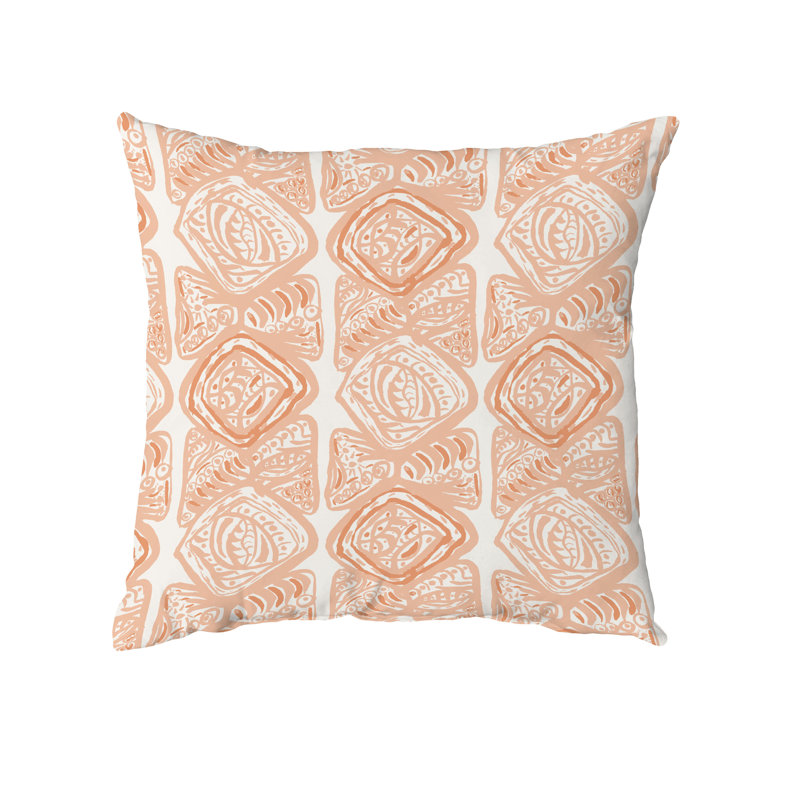 Geometric Reversible Throw Pillow, 16" x 16", Orange