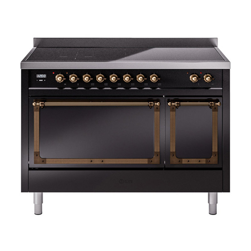 ILVE Nostalgie II Noblesse 48 in Induction Range, Glossy Black/Burnished