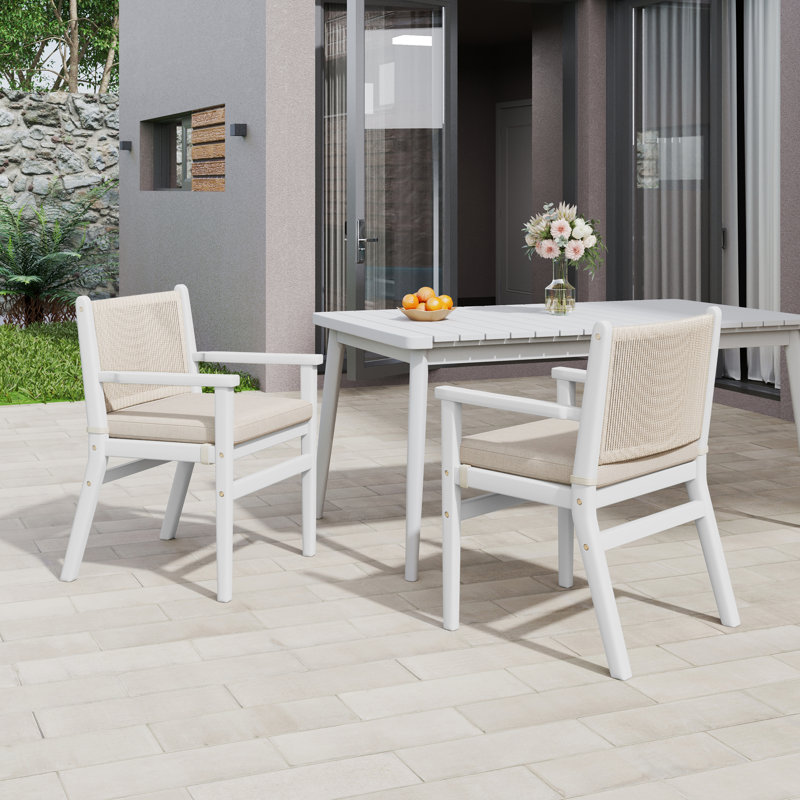 Burris Outdoor Dining Chairs, White