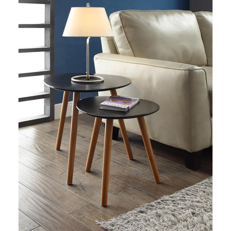 Nesting End Tables,Set of 2, Black