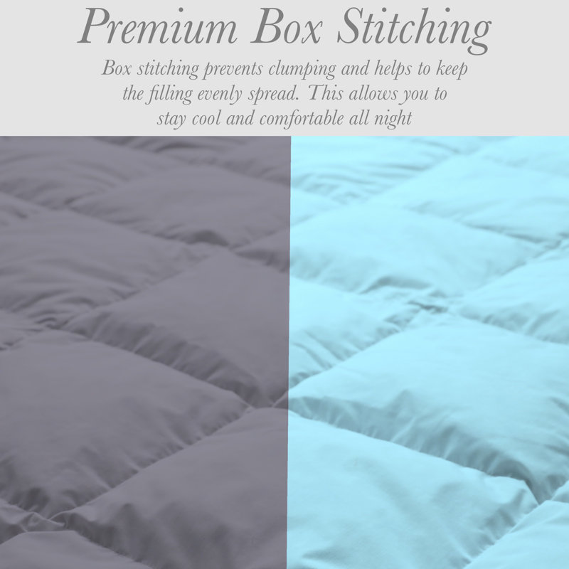 All Season Reversible Bamboo Comforter Down with Alternative Filling, Full, Aqua/Light Gray