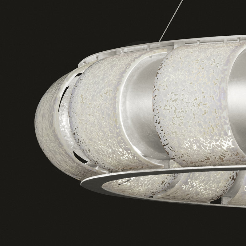 Luminaire suspendu 45 po Bond, Transparent, Argent