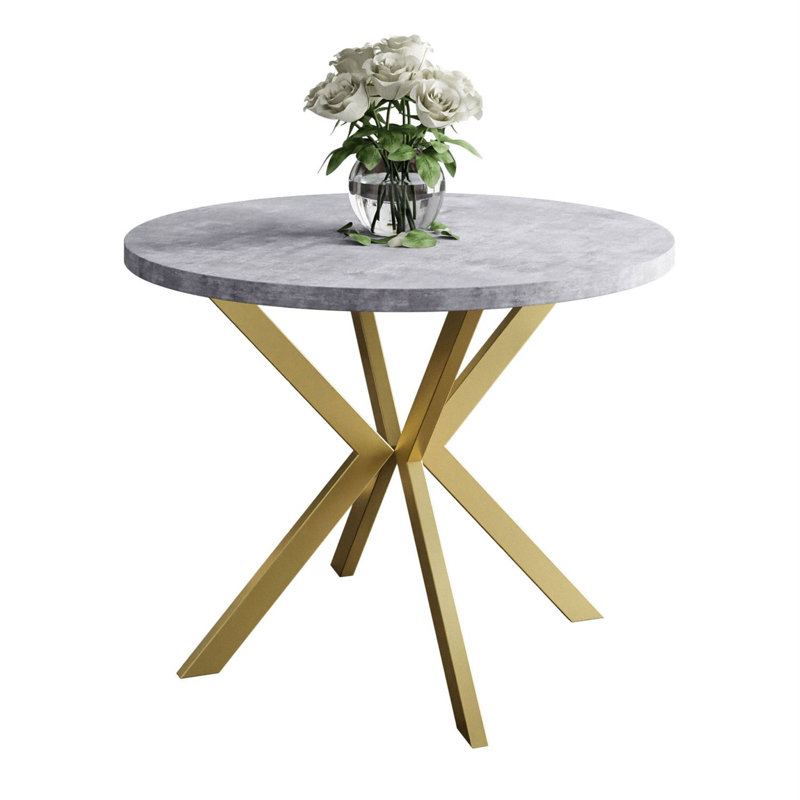 Almehdi Round Dining Table, White, 100cm L x 176cm W