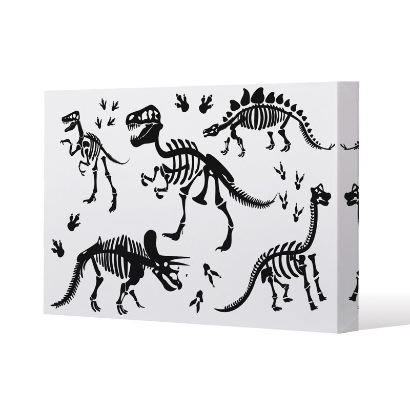 Stylish Dinosaur Silhouettes Canvas Print by Andrew Lee - Wrapped Canvas Print
