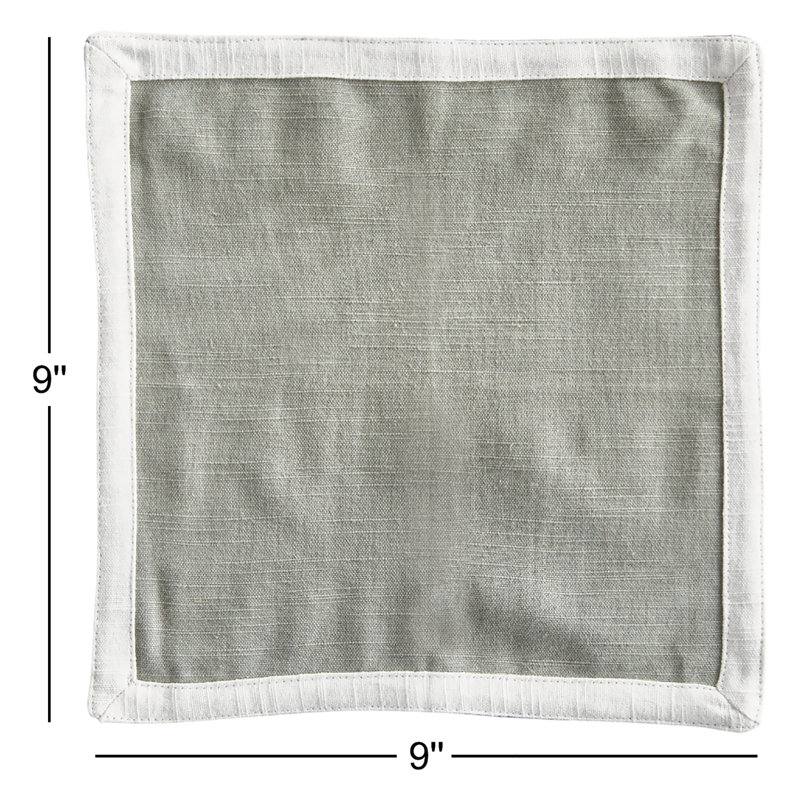 Meadowood Cotton Square Napkins, Sage Green