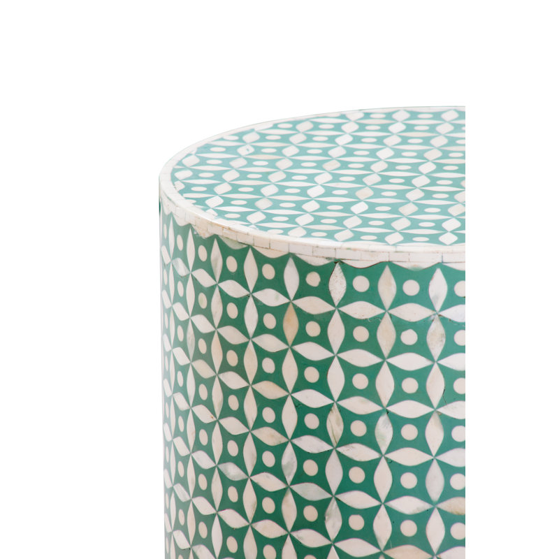 End Table, Green/White