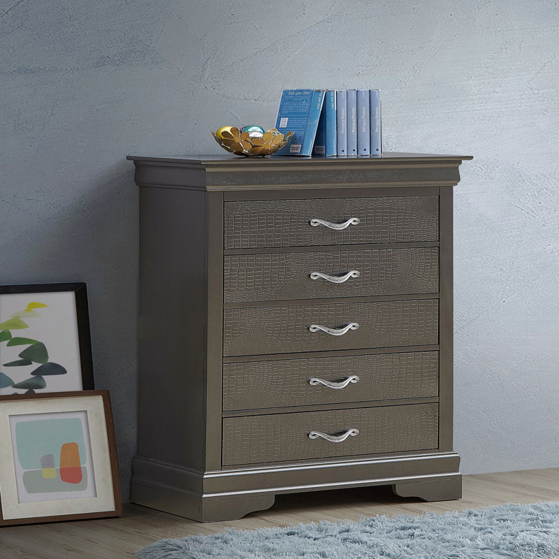 Commode noire élégante en métal transitionnel, Noir