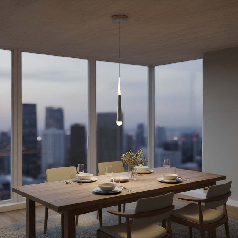 Luminaire suspendu simple 1 lumière Aeisha, Aluminium