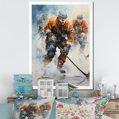 Winter Hockey Jeux Olympiques sur glace, reproduction d'art sur toile