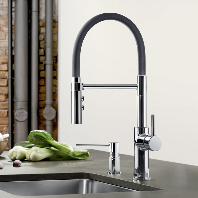 Catris Flexo Semi-Pro Pull-Down Dual-Spray Kitchen Faucet, Chrome