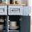 54.2-Inch Large Kitchen Island, Rubberwood Folding Countertop, Embossed Texture, 4-Wheel Movement, 4 Doors, 3 Drawers, Storage, Suitable For Kitchen And Dining Area, Gray-Blue.-523459593