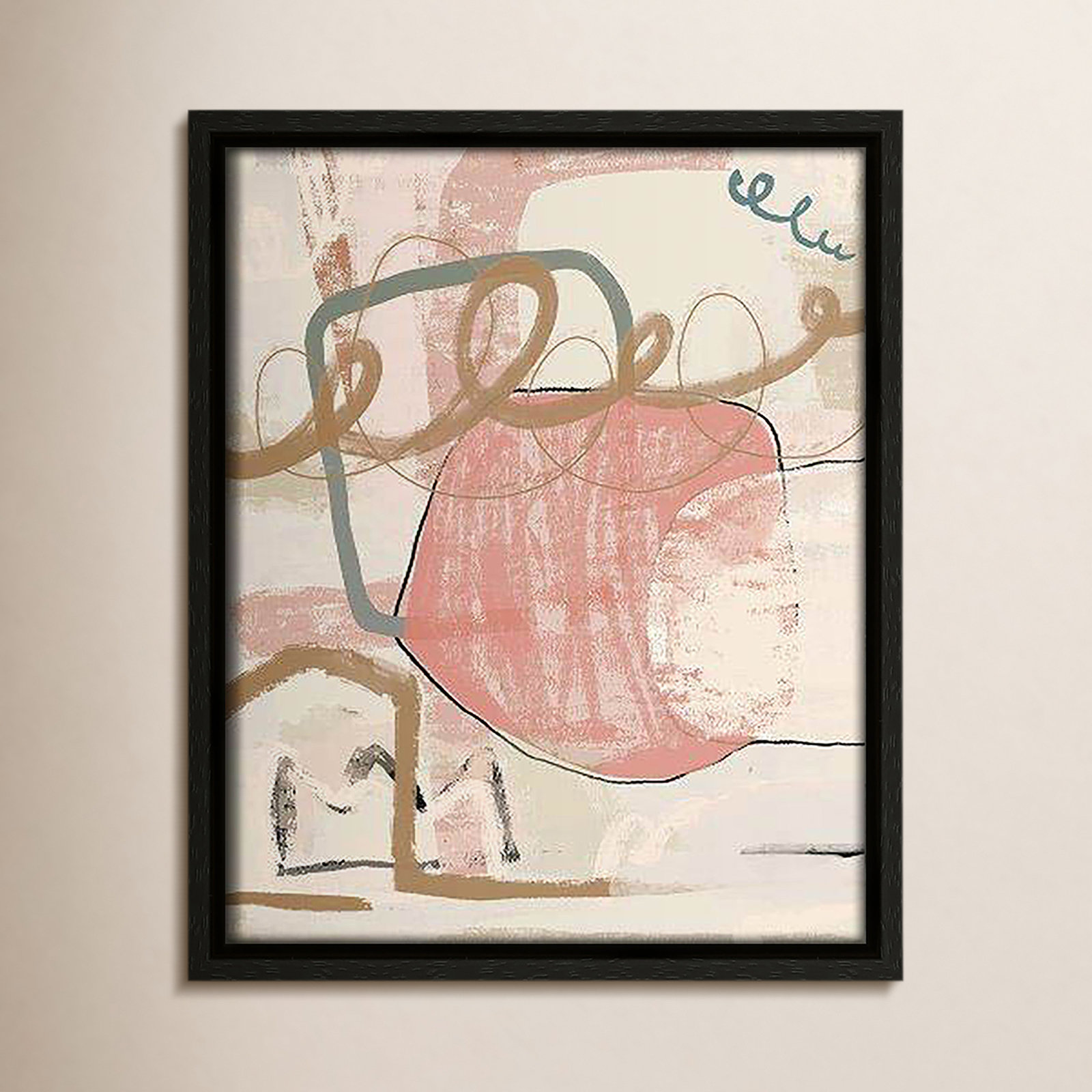 Carmelo Delightful Spring Colors Framed On Canvas by Leah Straatsma Print, Espresso Floater Framed, 11.5" H x 9.5" W x 2" D