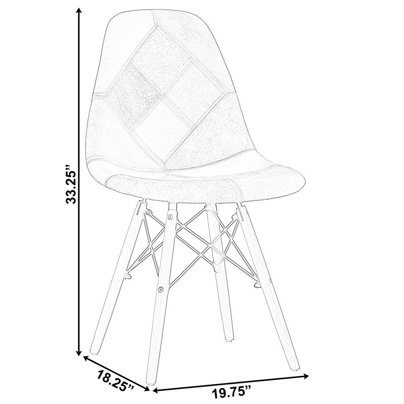 Chaise d'appoint en tissu Deardra, Brun, 1